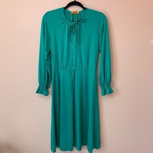 Ayres Unlimited Long Sleeve Vintage Green Dress
